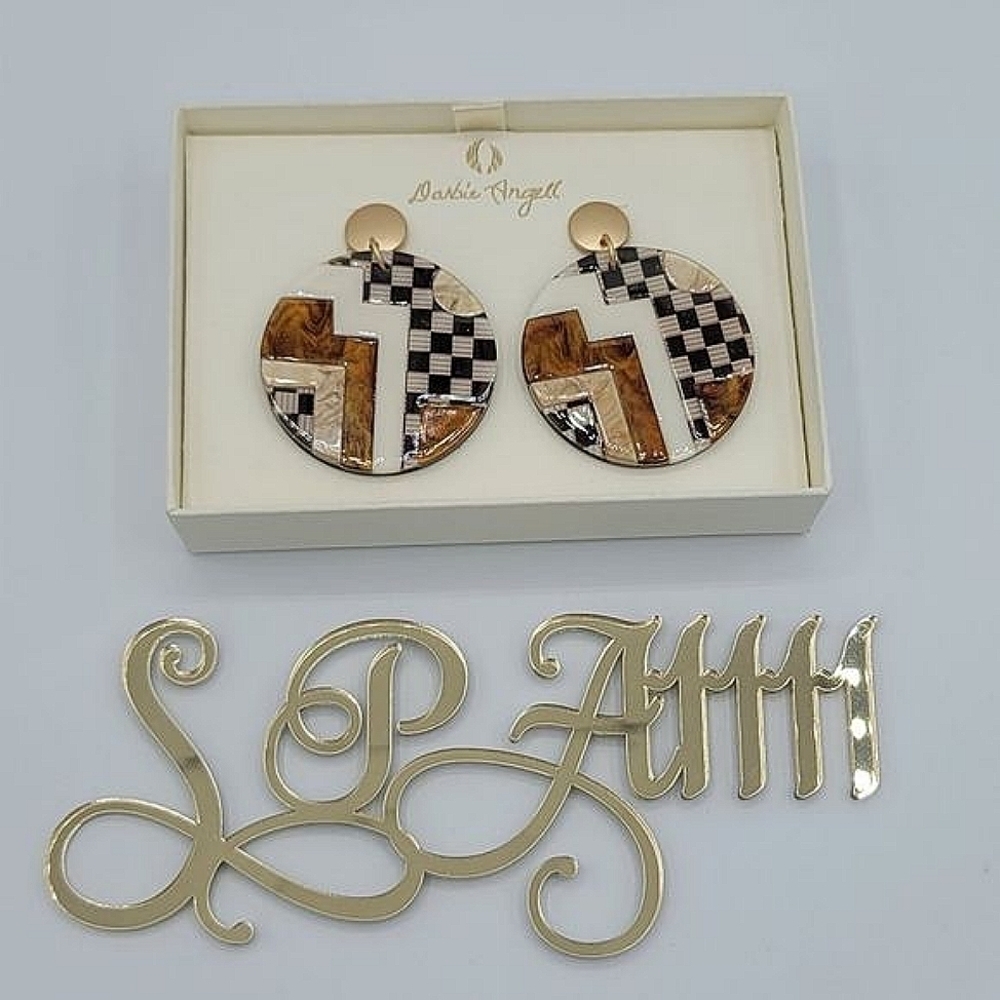 Geometric Earrings With Box #541